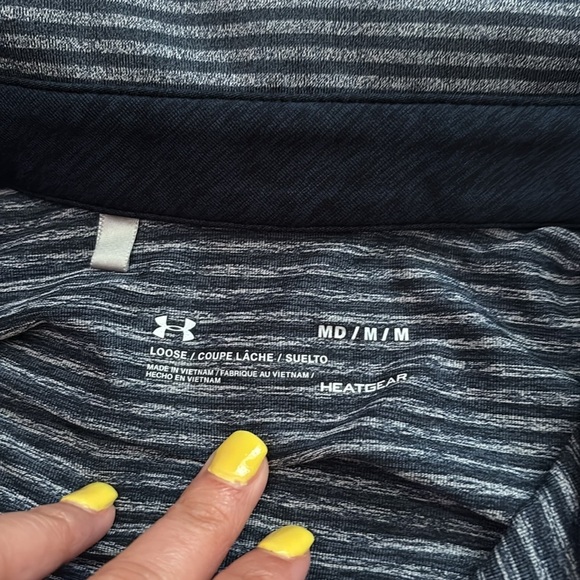 Under Armour Blue and Gray Polo Shirt Casual Style size medium - Picture 2 of 6